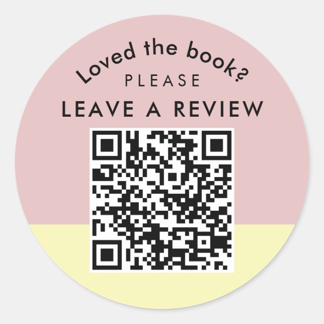 Adesivo Redondo Author Book Review Request QR Code Pastel (Frente)