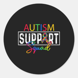 Adesivo Redondo Autism Esquadrão de Sensibilização Autismo Grupo d