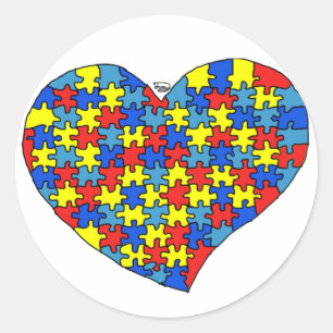 Adesivo Redondo Autism Heart