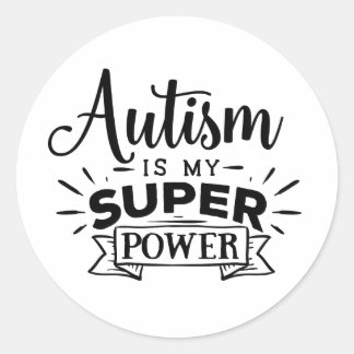 Adesivo Redondo Autism is my Super Power Round Sticker