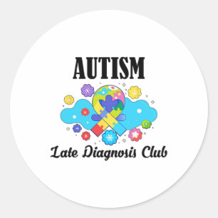 Adesivo Redondo Autism Late Diagnostics Club - Autism Awarness 1