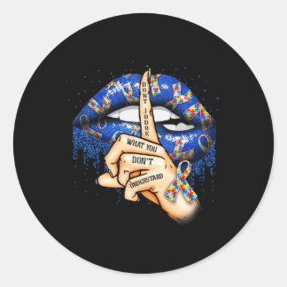 Adesivo Redondo Autism Lips Autism Mom 