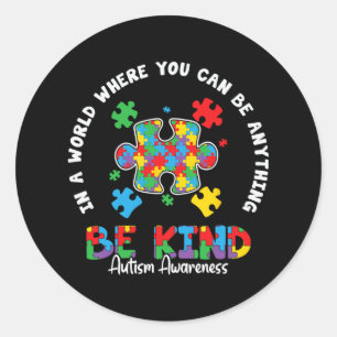 Adesivo Redondo Autism Love Accept Suporta Autismo Autismo Awarene