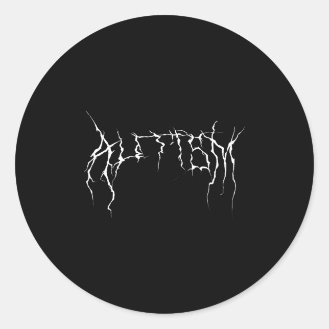 Adesivo Redondo Autism Meme Funny, Metal Autism, Cursed Unhinged A (Frente)