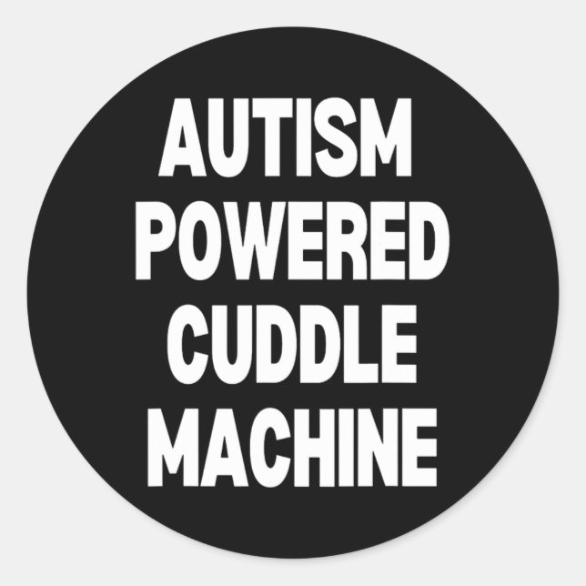 Adesivo Redondo Autism Powered Cuddle Machine (Frente)