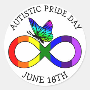 Adesivo Redondo Autism Pride Day June 18th Stickers