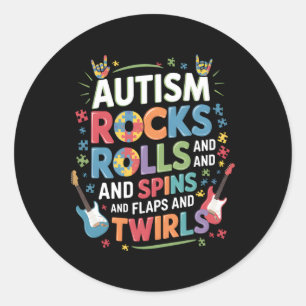Adesivo Redondo Autism Rocks Rochas Roça Flaps Sensibilização Meni