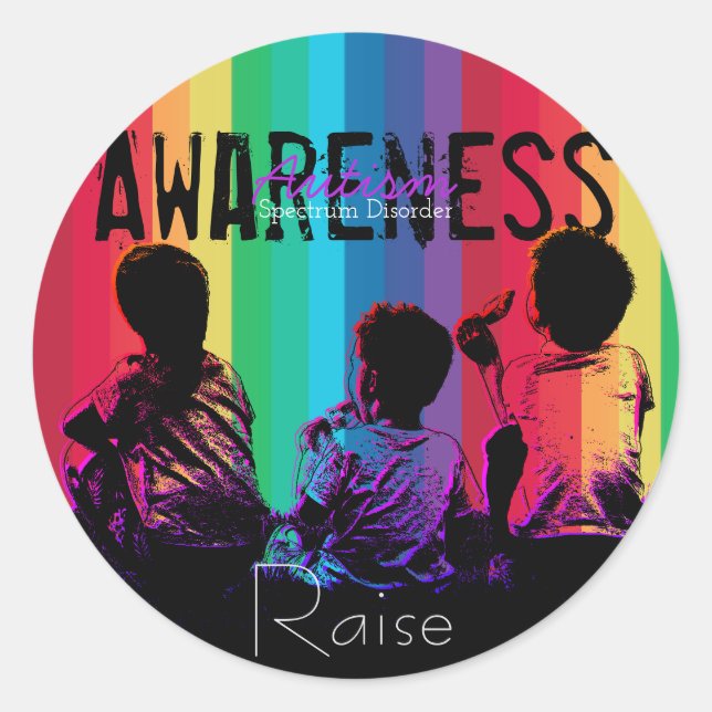 Adesivo Redondo Autism Spectrum Disorder Awarker (Frente)