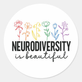 Adesivo Redondo Autism Wildflower, ADHD, professor especial