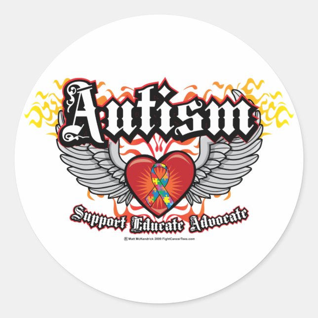 Adesivo Redondo Autism Wings (Frente)