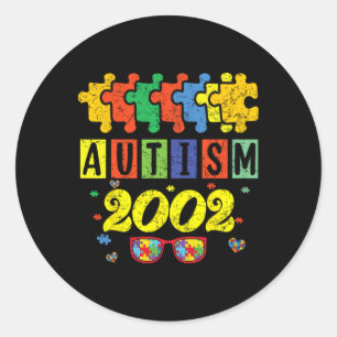 Adesivo Redondo Autismo 2002 22º Aniversário Autism Awarene