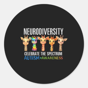 Adesivo Redondo Autismo Abraça A Neurodiversidade Celebra O Espect