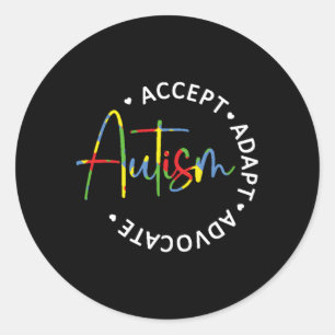 Adesivo Redondo Autismo Accept Adaptar Advocate