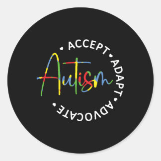 Adesivo Redondo Autismo Accept Adaptar Advocate