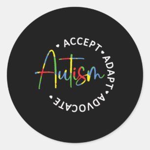 Adesivo Redondo Autismo Accept Adaptar Advocate Leve Longa