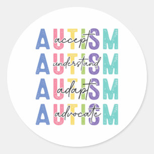 Adesivo Redondo Autismo Aceitar Compreender Amor