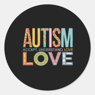 Adesivo Redondo Autismo Aceitar Compreender Ki Suporte à Consciênc