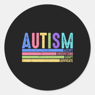 Adesivo Redondo Autismo Aceitar Entenda Adaptar Advocate Especial