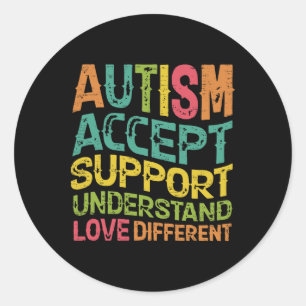 Adesivo Redondo Autismo Aceite Suporte Compreenda O Amor Diferente