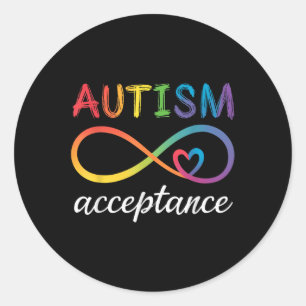 Adesivo Redondo Autismo Advertência Aceitação Infinidade Símbolo A