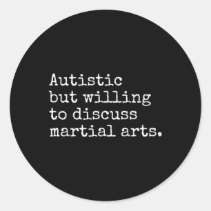 Adesivo Redondo Autismo Aspie Karate Kung Fu Autista Marcial A
