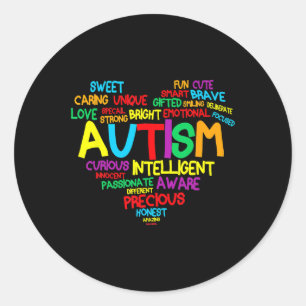 Adesivo Redondo Autismo Autismo Cardíaco Sensibilização Orgulhosa 