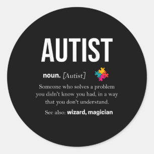 Adesivo Redondo Autismo Autista Asperger Syndrom Aspie Quebra-cabe