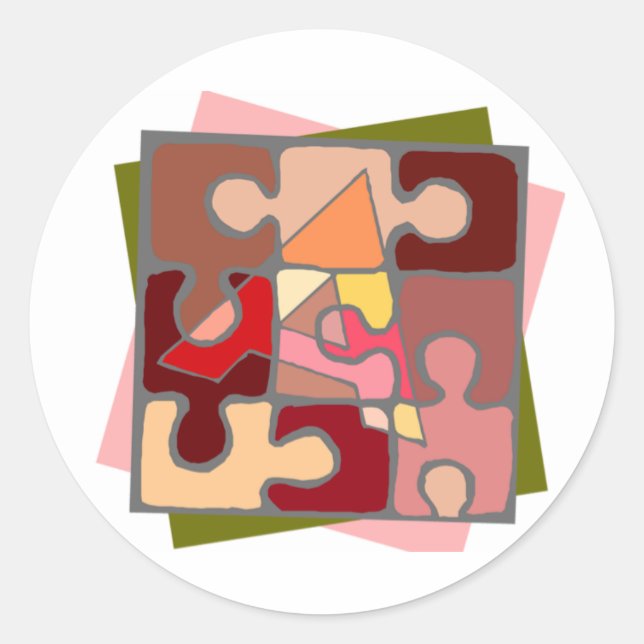 Adesivo Redondo Autismo autocolantes (Frente)