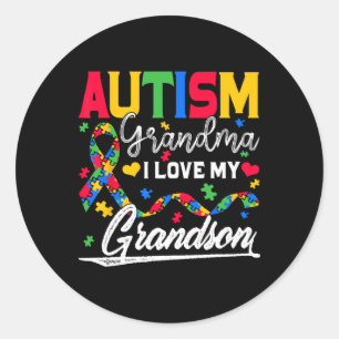 Adesivo Redondo Autismo Avó Eu Amo Minha Avó Autismo Consciência