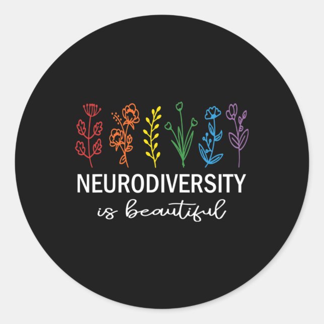 Adesivo Redondo Autismo Consciência Aceitação Neurodiversidade É B (Frente)
