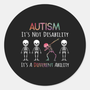 Adesivo Redondo Autismo Consciência Dabitando Autismo Do Crânio Nã