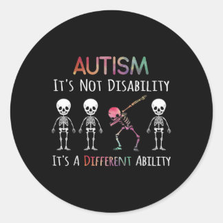Adesivo Redondo Autismo Consciência Dabitando Autismo Do Crânio Nã