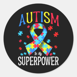 Adesivo Redondo Autismo Consciência É Minha Superpotência Quebra-c