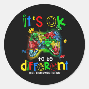 Adesivo Redondo Autismo Conscientista Está Tudo Bem Ser Diferente