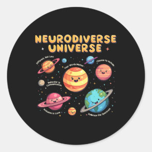 Adesivo Redondo Autismo de educação especial do Universo Neurodive