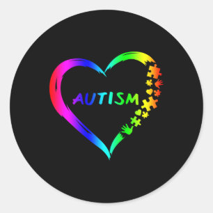 Adesivo Redondo Autismo Deficiência Consciencialização Mês Suporte