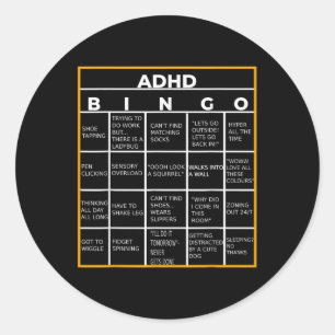 Adesivo Redondo Autismo Dia da Consciência da Saúde Mental Adhd Bi