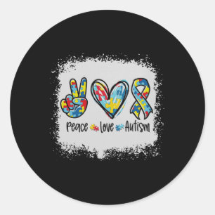 Adesivo Redondo Autismo Do Amor Pela Paz Em Abril Vestimos Azul Pa