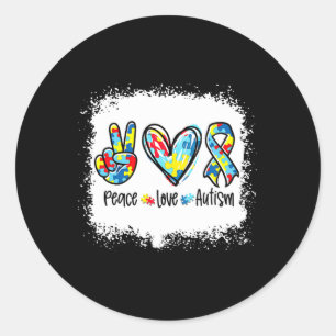 Adesivo Redondo Autismo Do Amor Pela Paz Em Abril Vestimos Azul Pa