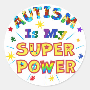 Adesivo Redondo Autismo É Meu Super Poder