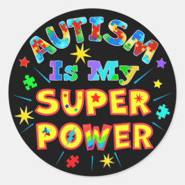 Adesivo Redondo Autismo É Meu Super Poder