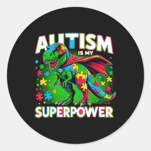 Adesivo Redondo Autismo É Minha Consciência De Autismo De Superpot