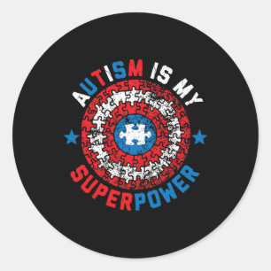 Adesivo Redondo Autismo É O Meu Superpoder Autismo Sensibilização