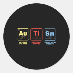 Adesivo Redondo Autismo Elemento Conscientista Mês Crianças Autist