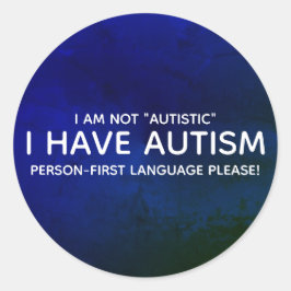 Adesivo Redondo Autismo em Primeiro Lugar a Pessoa