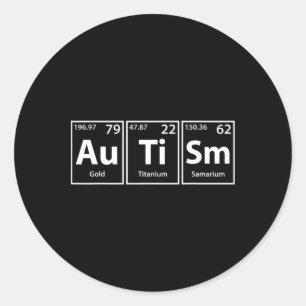 Adesivo Redondo Autismo Engraçado (au Ti Sm) Ortografia de Element
