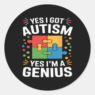 Adesivo Redondo Autismo Engraçado Sensibilização Crianças Quebra-c