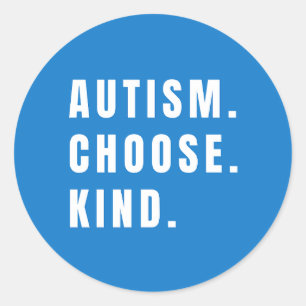Adesivo Redondo autismo escolhe o tipo Stickers Rotulagem moderna
