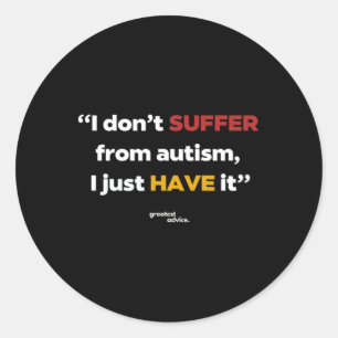 Adesivo Redondo Autismo - Eu não sofro