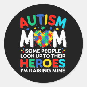 Adesivo Redondo Autismo Mãe Aumentando Heros Autismo Sensibilizaçã